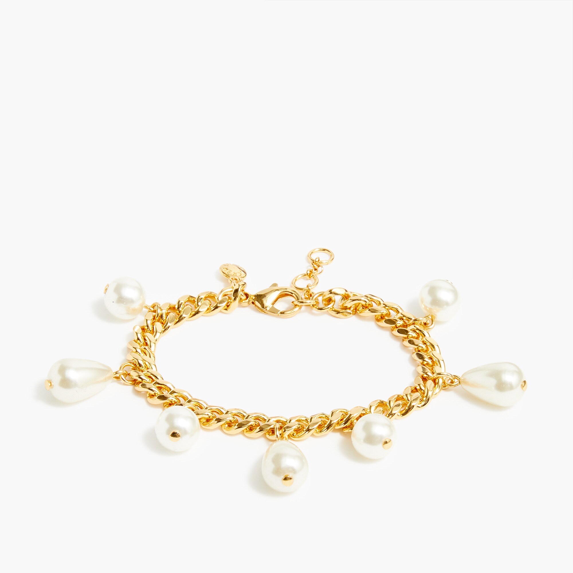 Mixed pearls and chain bracelet