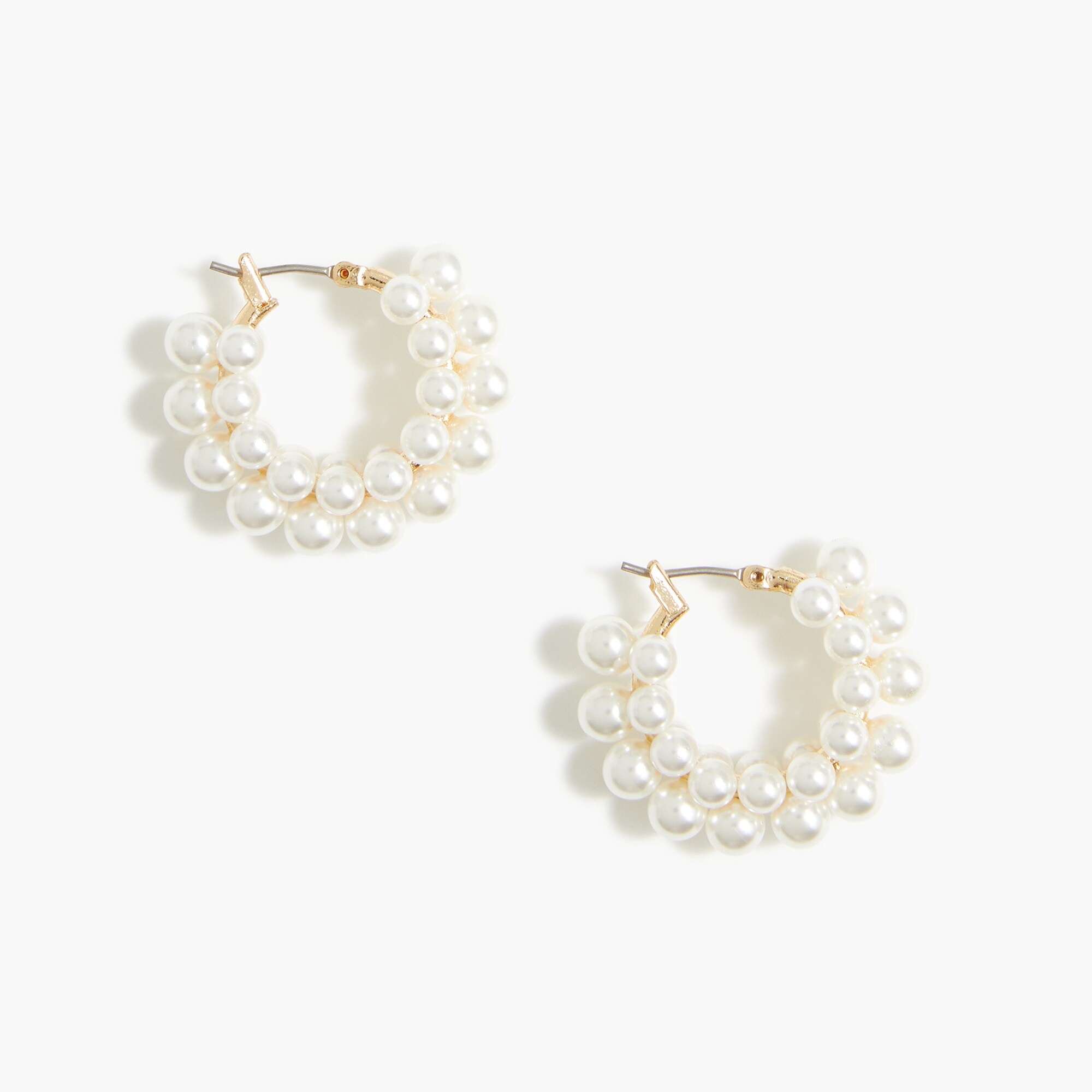 Allover pearl hoop earrings