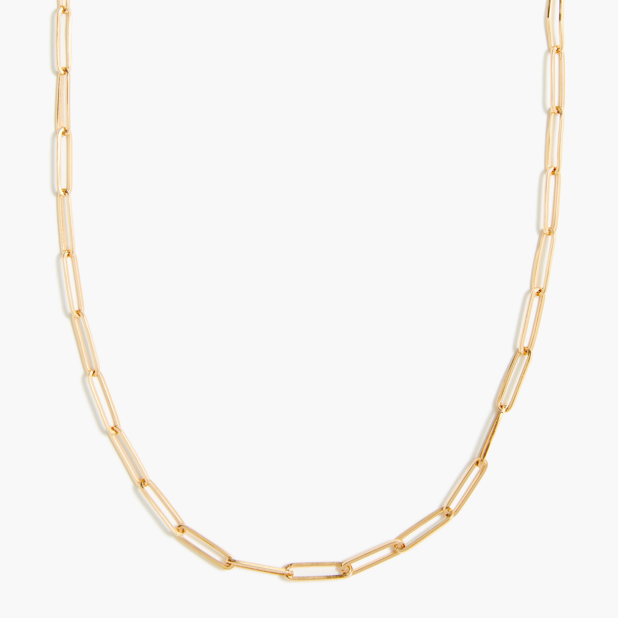 Long paper clip link layering necklace
