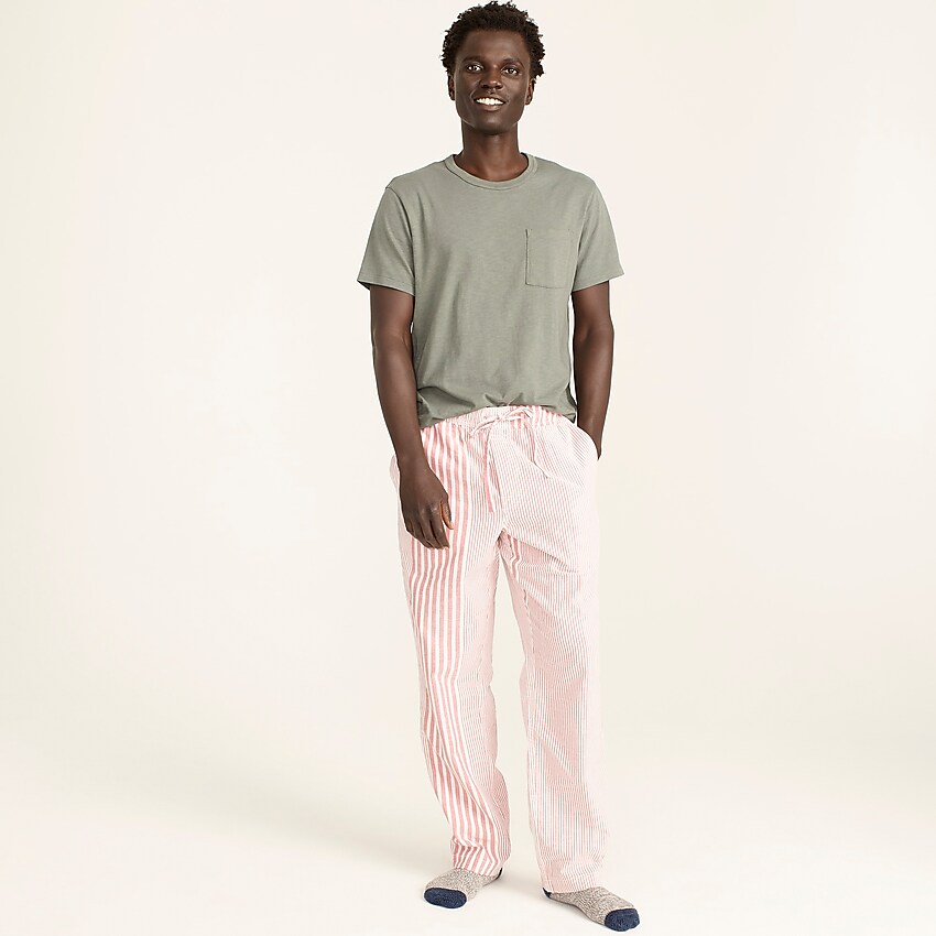 j.crew: broken-in organic cotton oxford lounge pant for men, right side, view zoomed