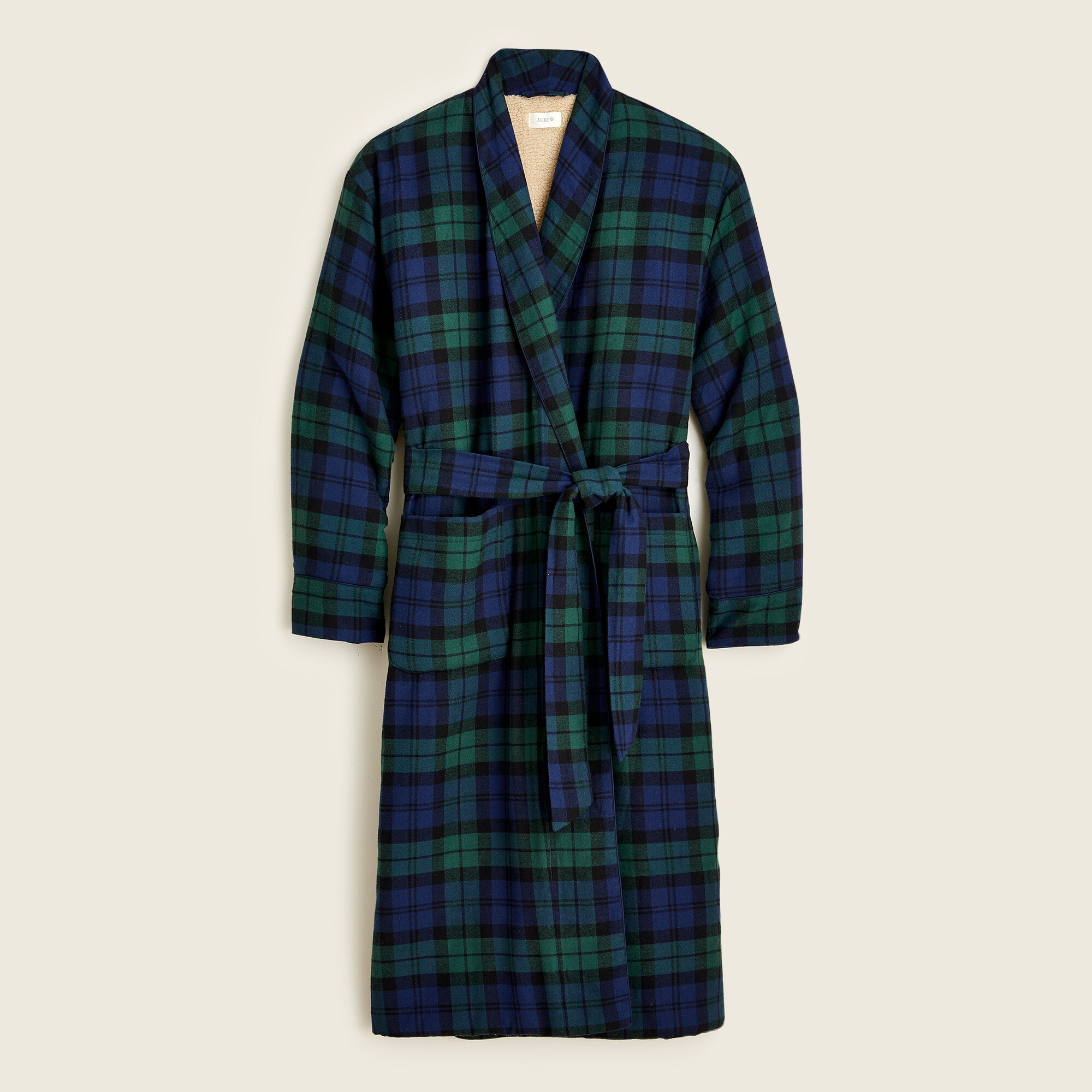 J.Crew Sherpa lined Flannel Robe For Men