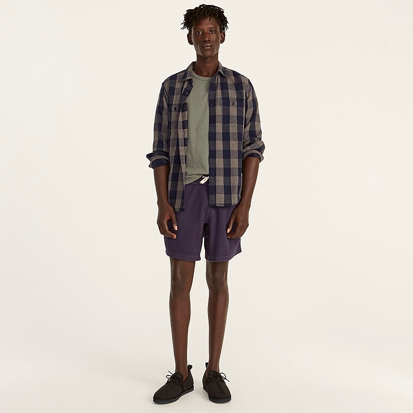 j.crew: thermal waffle lounge shorts for men, right side, view zoomed