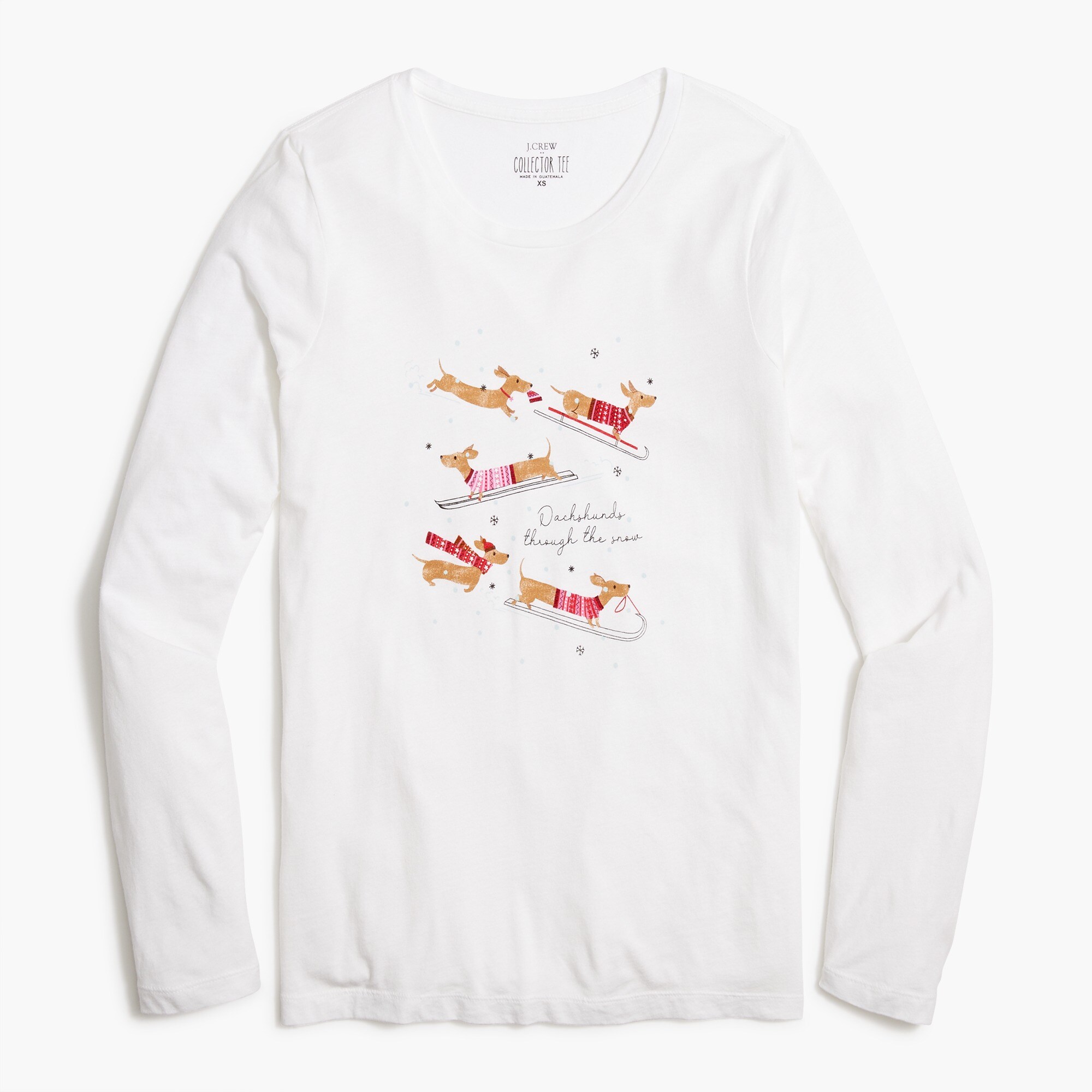 Dogs in the snow graphic tee