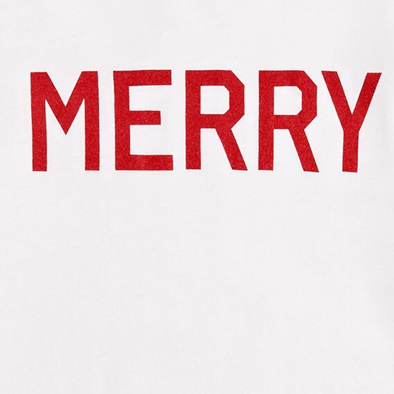 Long-sleeve &quot;Merry&quot; graphic tee WHITE RED MERRY factory: long-sleeve &quot;merry&quot; graphic tee for women