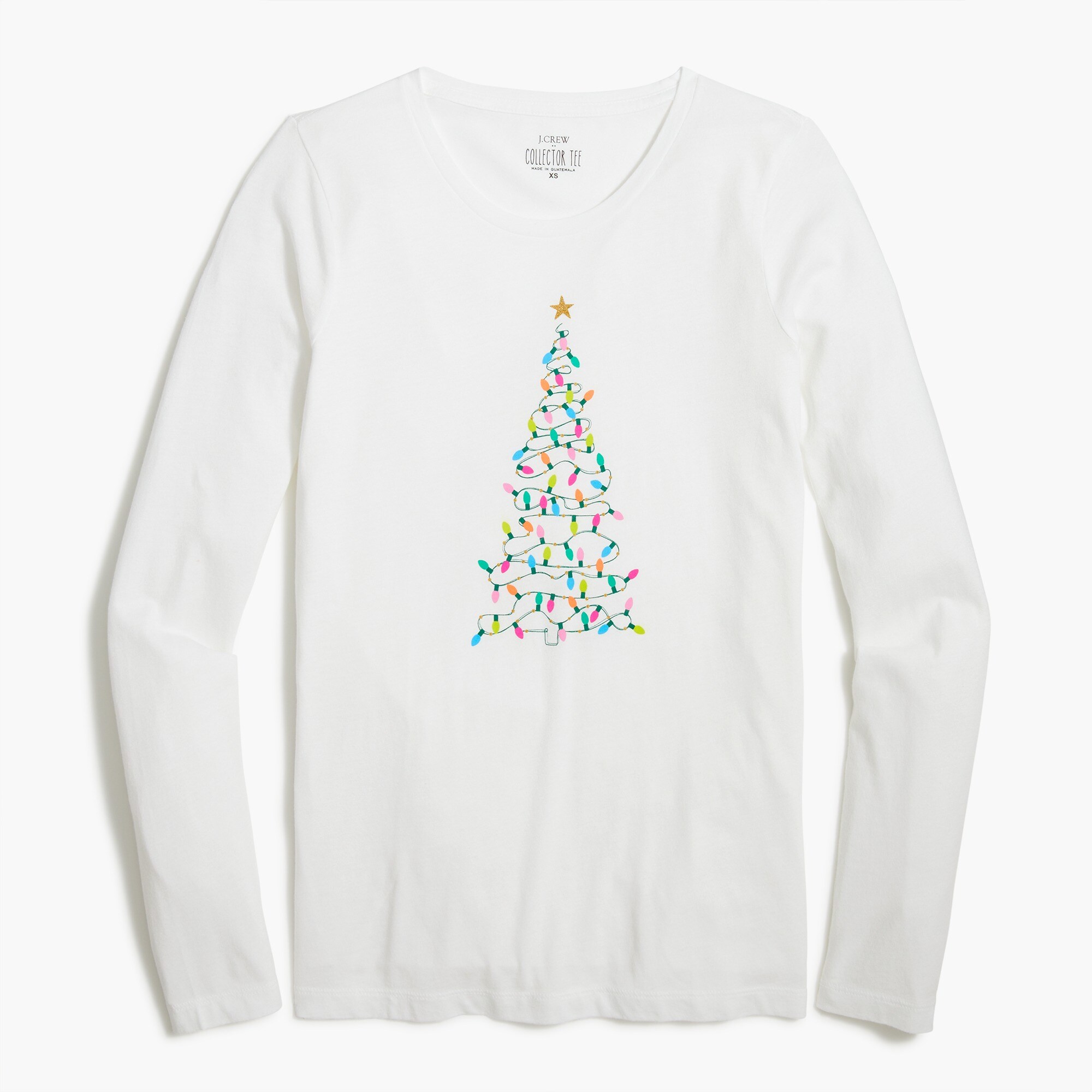 tree lights graphic tee for women