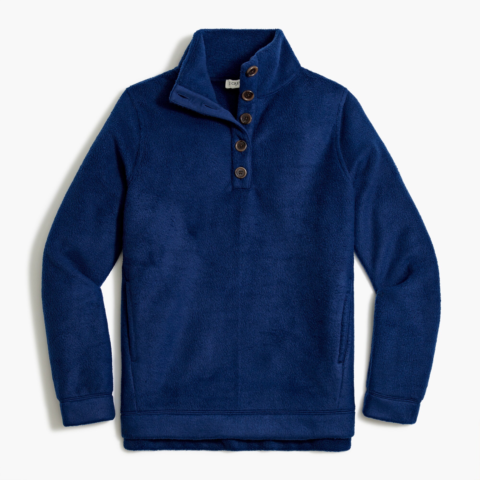 sherpa button-front tunic for women