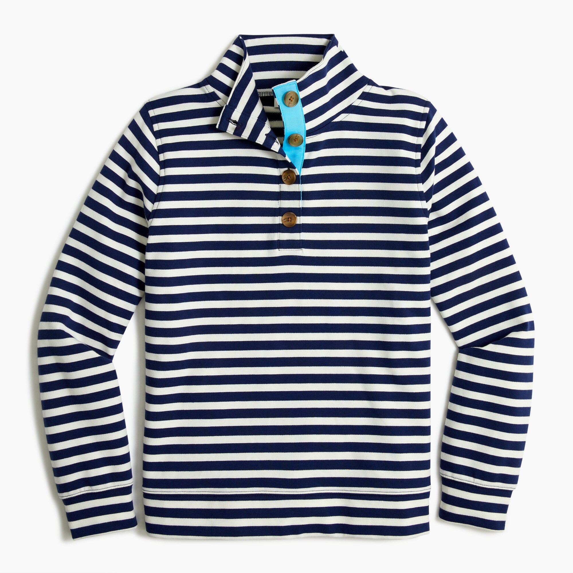 striped button-front sweatshirt for women