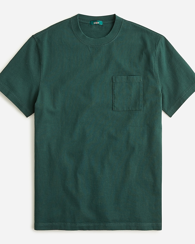 j.crew: relaxed premium-weight cotton pocket t-shirt for men, right side, view zoomed