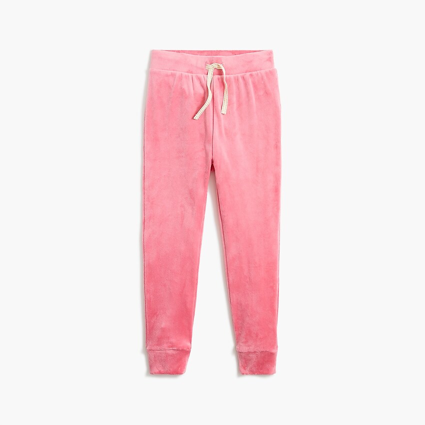 factory: girls&apos; velour sweatpant for girls, right side, view zoomed