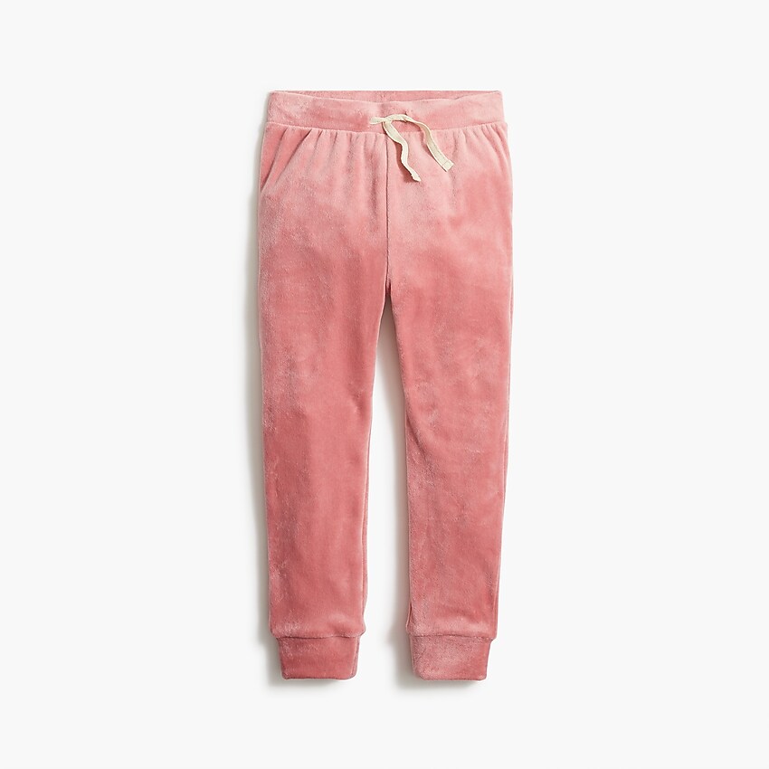 factory: girls' velour sweatpant for girls, right side, view zoomed