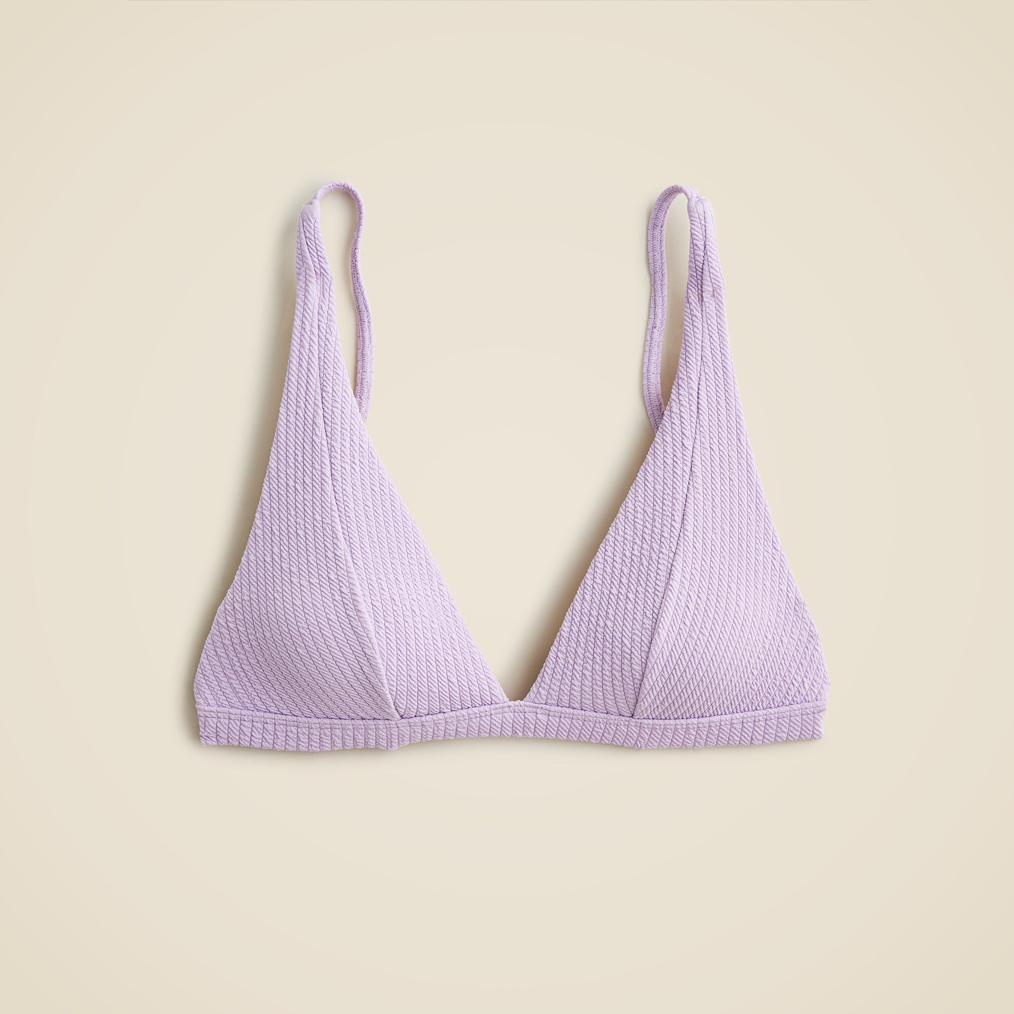 Textured plunge bikini top