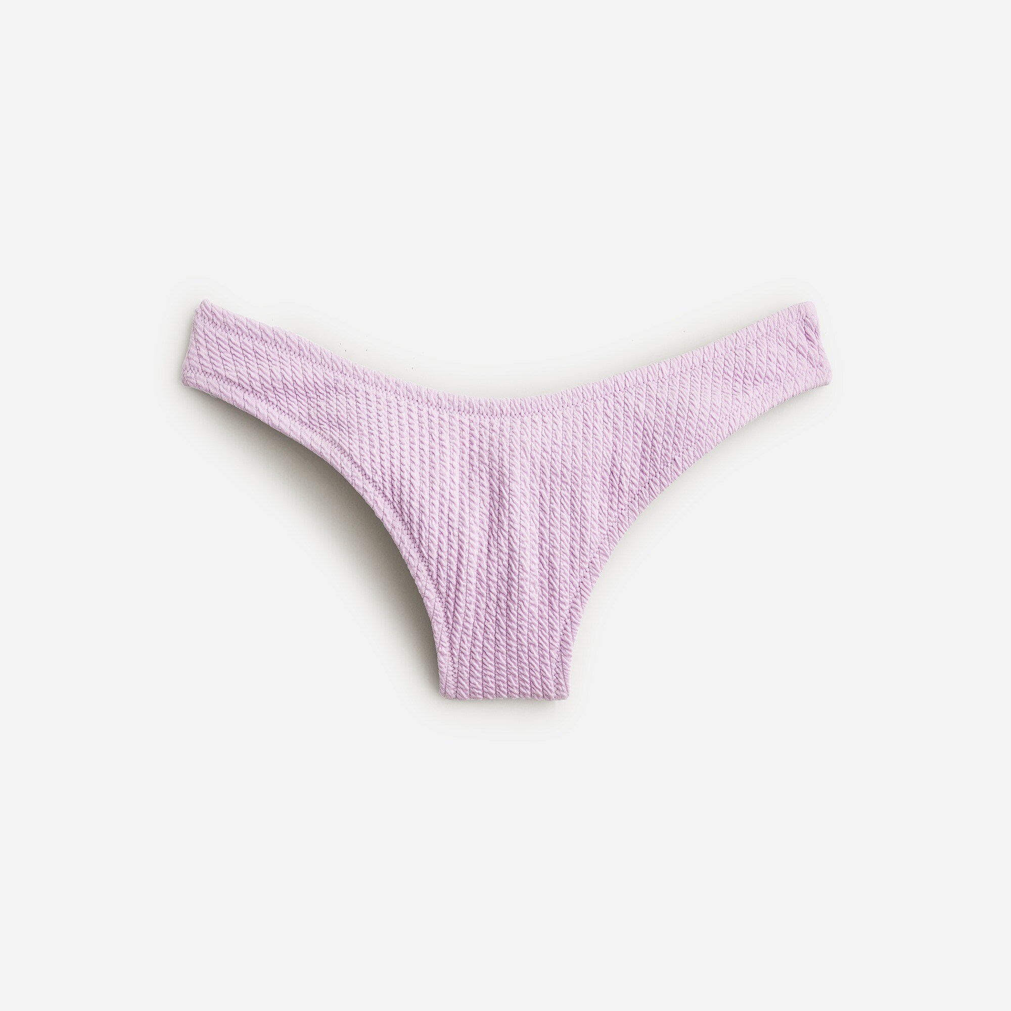 Textured curved-waist cheeky bikini bottom