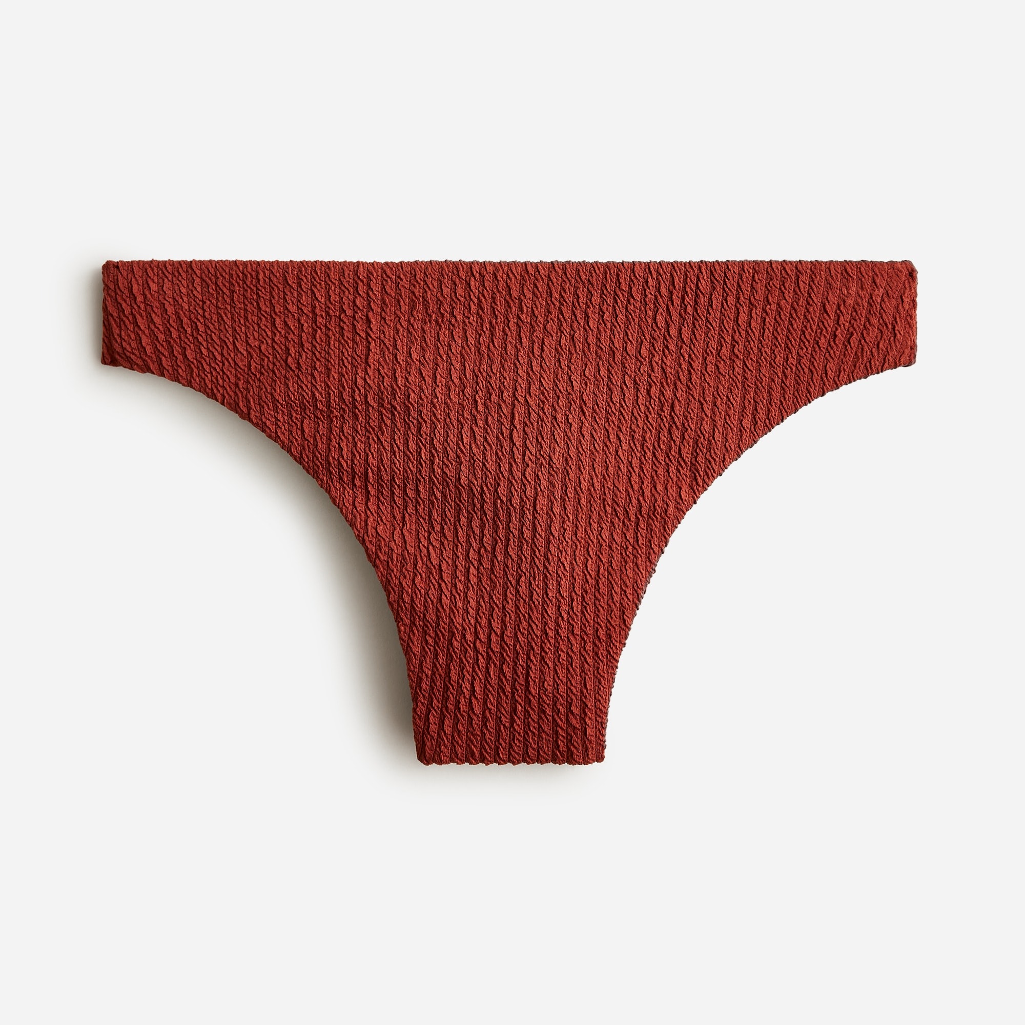 Textured high-rise cheeky bikini bottom