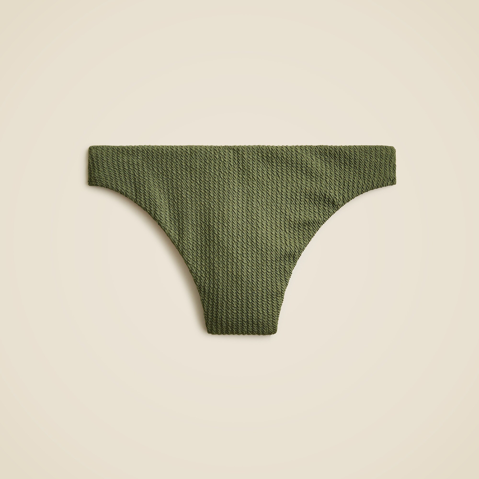 Textured high-rise cheeky bikini bottom