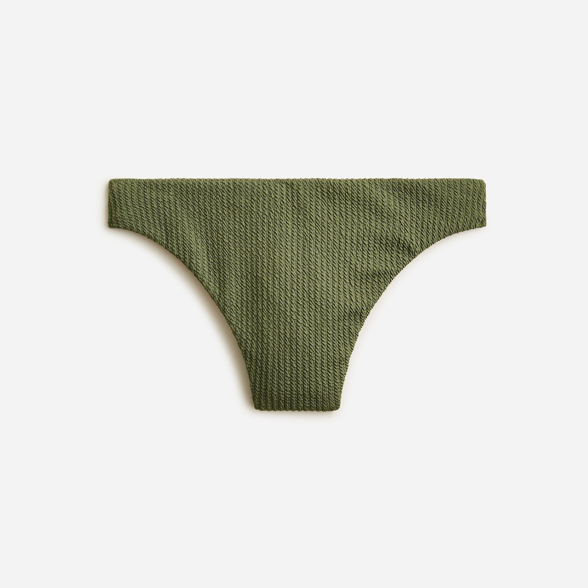  Textured high-rise cheeky bikini bottom