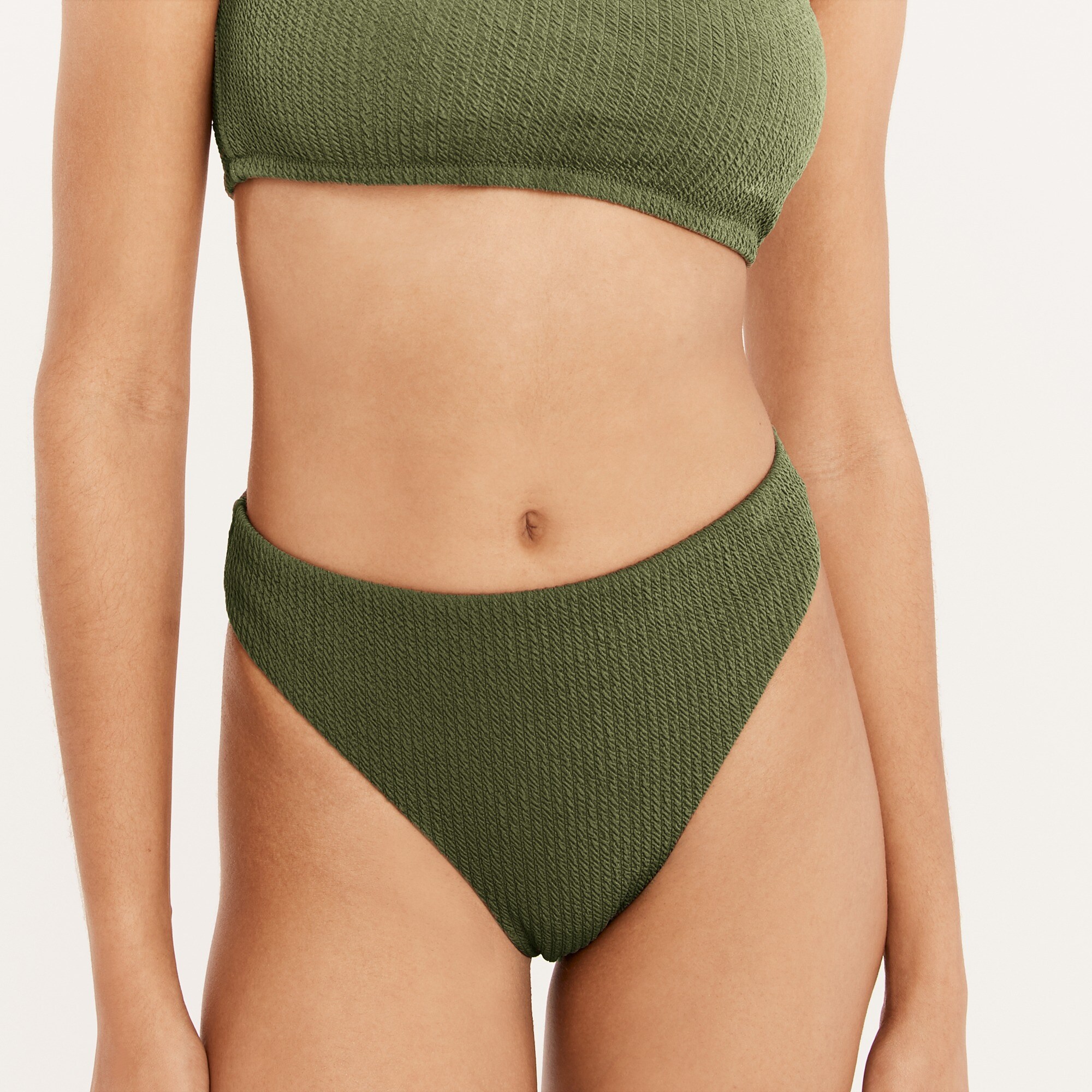 j.crew: textured high-rise cheeky bikini bottom for women