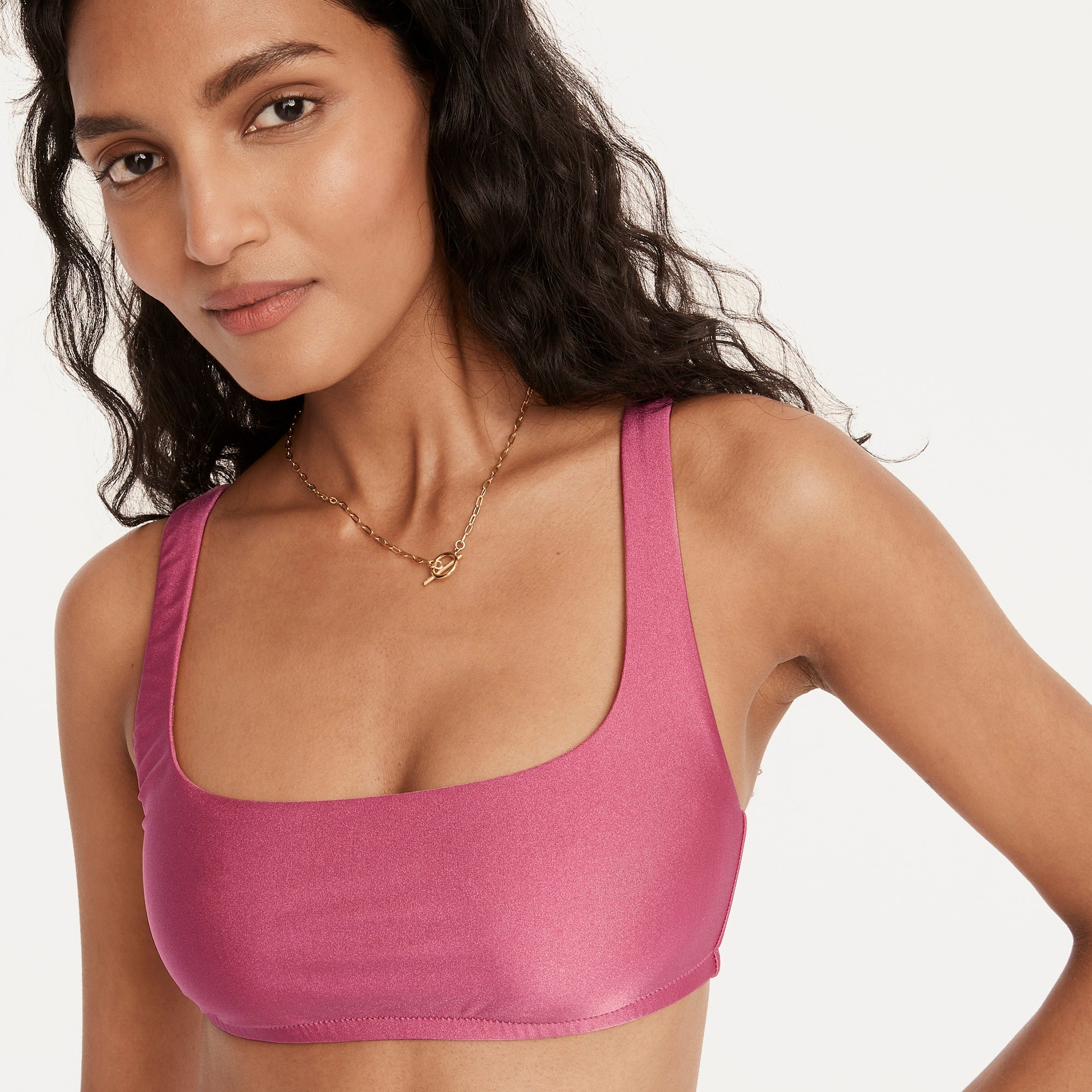  Shiny squareneck bikini top