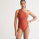 Ruched one-shoulder one-piece