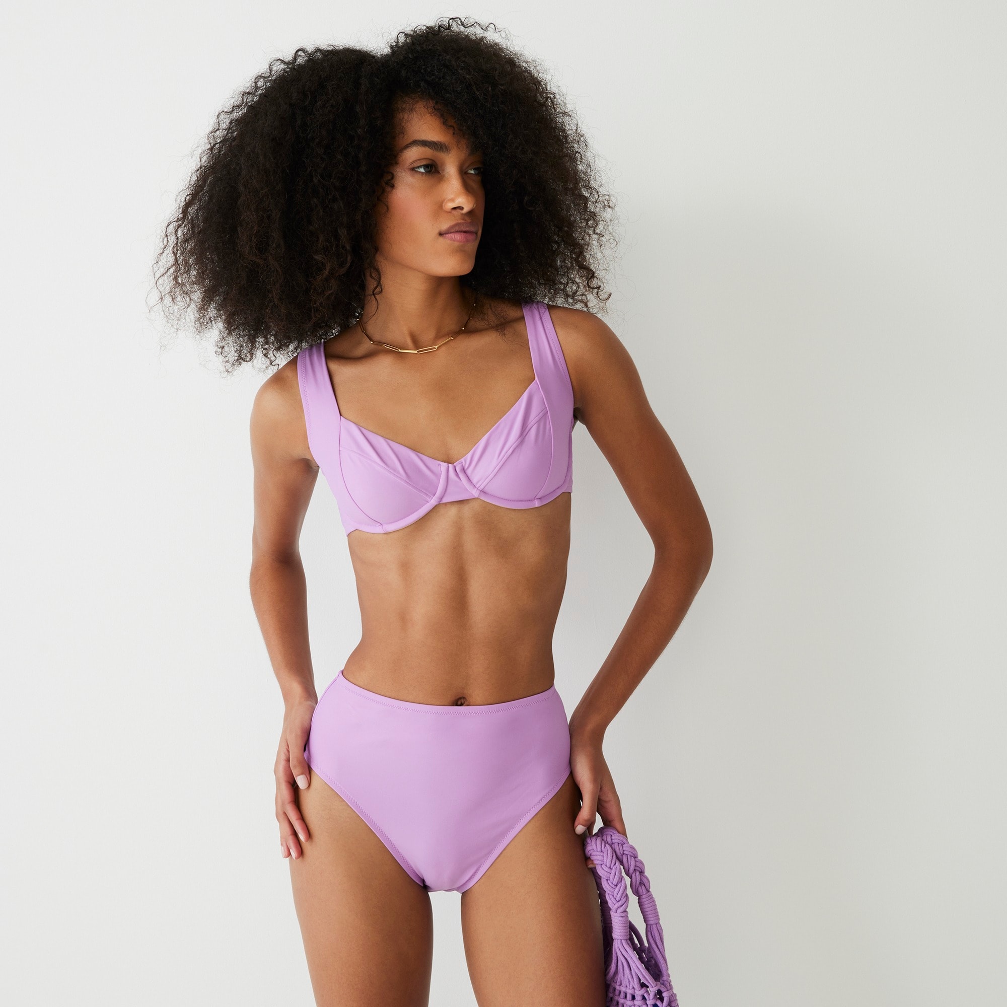 Cross-back underwire bikini top