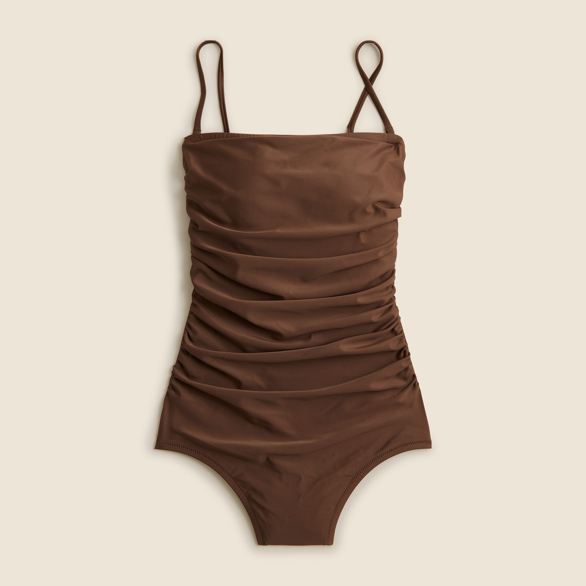  Ruched bandeau one-piece swimsuit