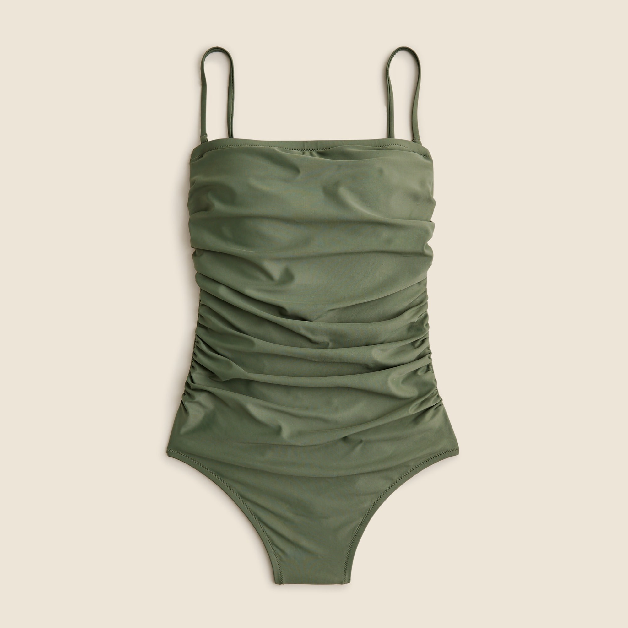  Ruched bandeau one-piece swimsuit