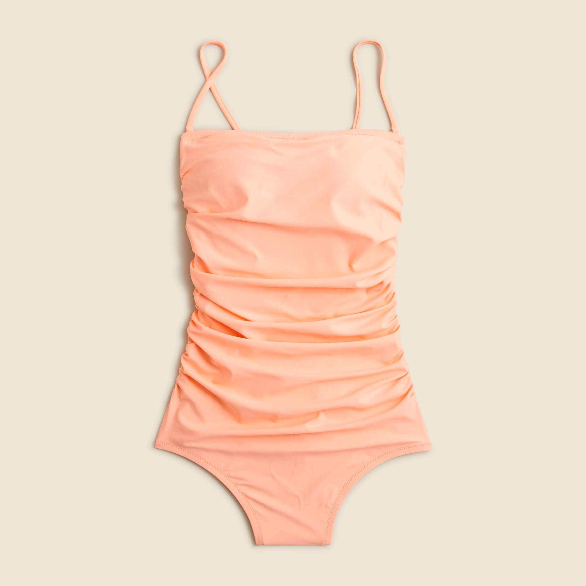  Ruched bandeau one-piece swimsuit