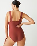Ruched V-neck one-piece