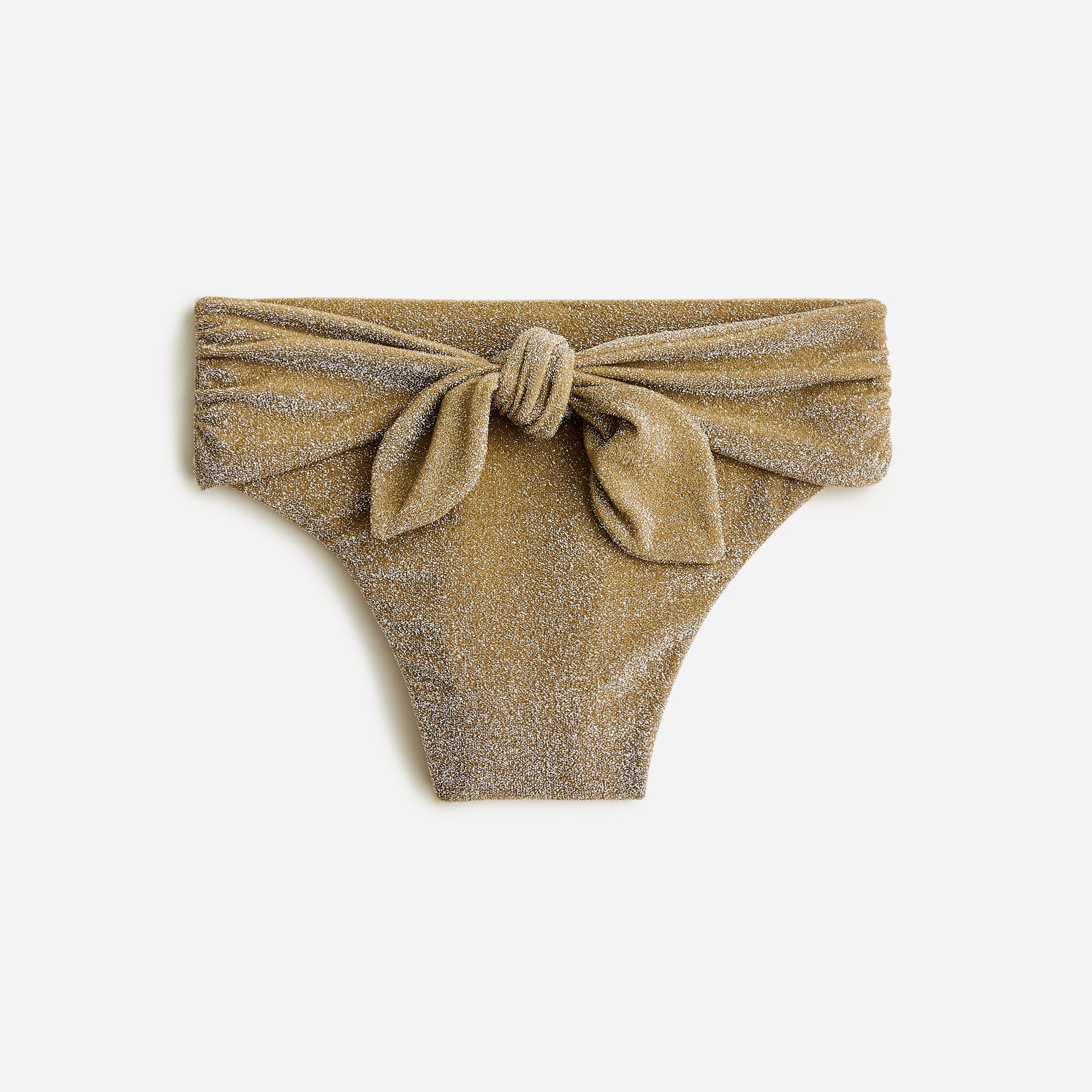 High-cut tie-waist bikini bottom in sparkle