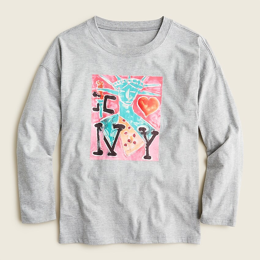 j.crew: limited-edition katherine bernhardt x j.crew long-sleeve t-shirt for women, right side, view zoomed
