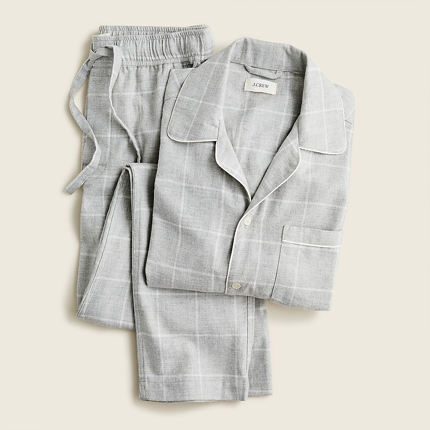 j.crew: flannel pajama set for men, right side, view zoomed