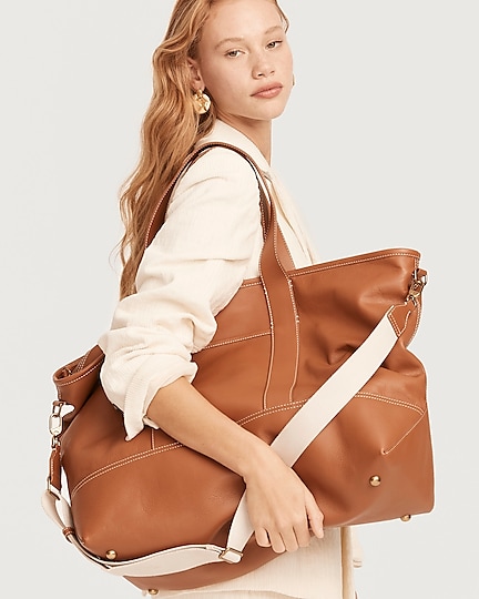 j.crew: weekender montauk tote in leather for women