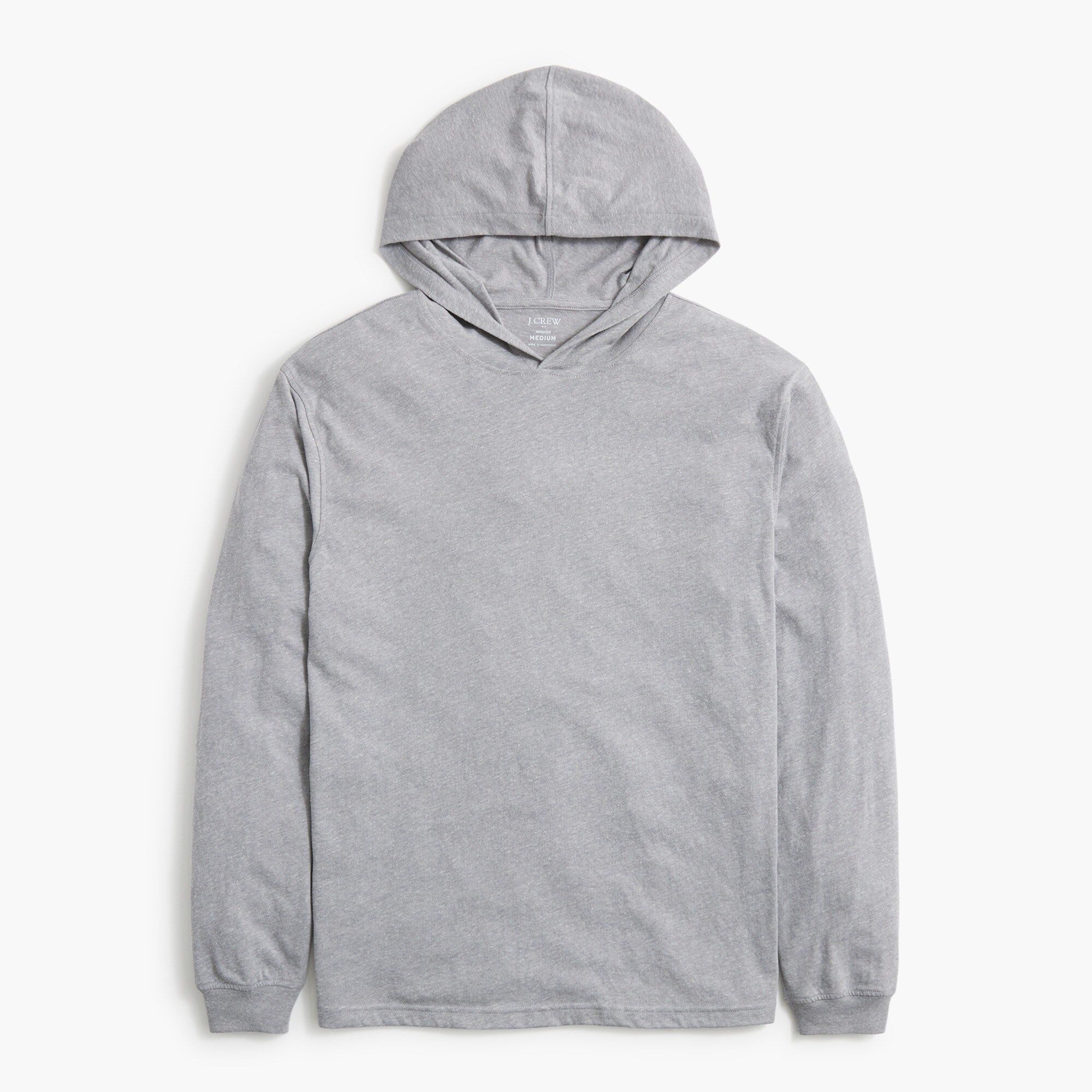 heathered long-sleeve washed jersey hoodie for men