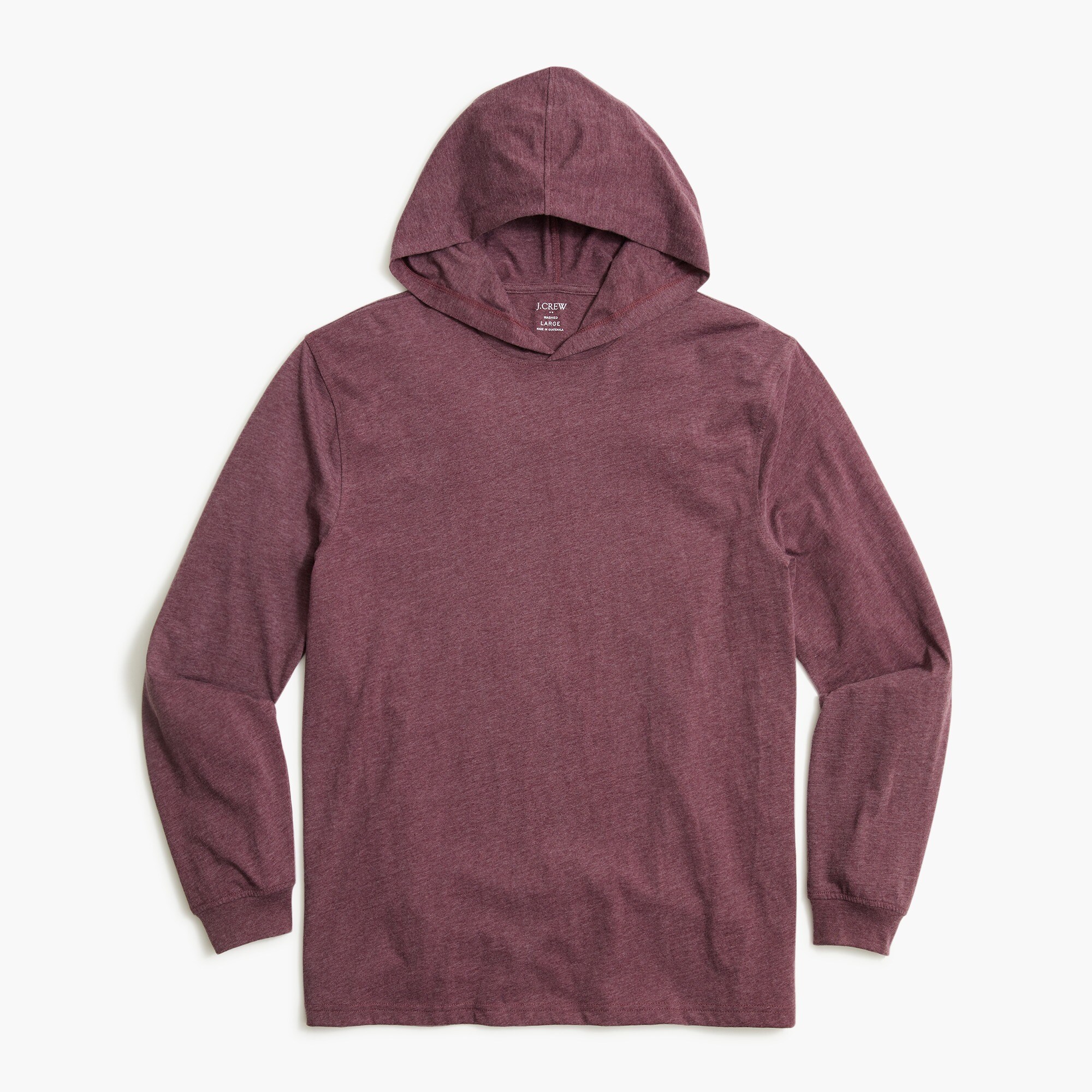 Heathered long sleeve washed jersey hoodie