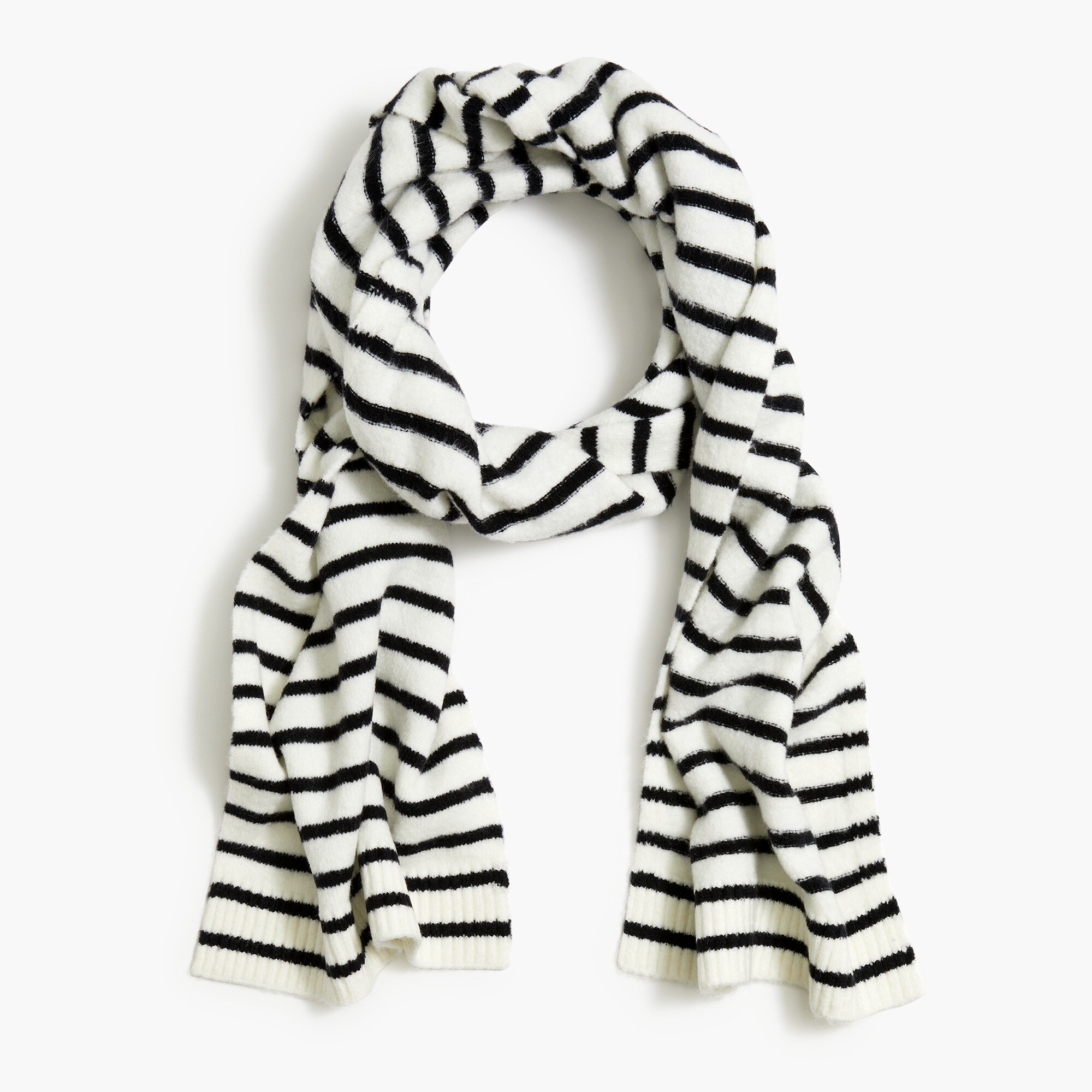 Striped scarf in extra-soft yarn