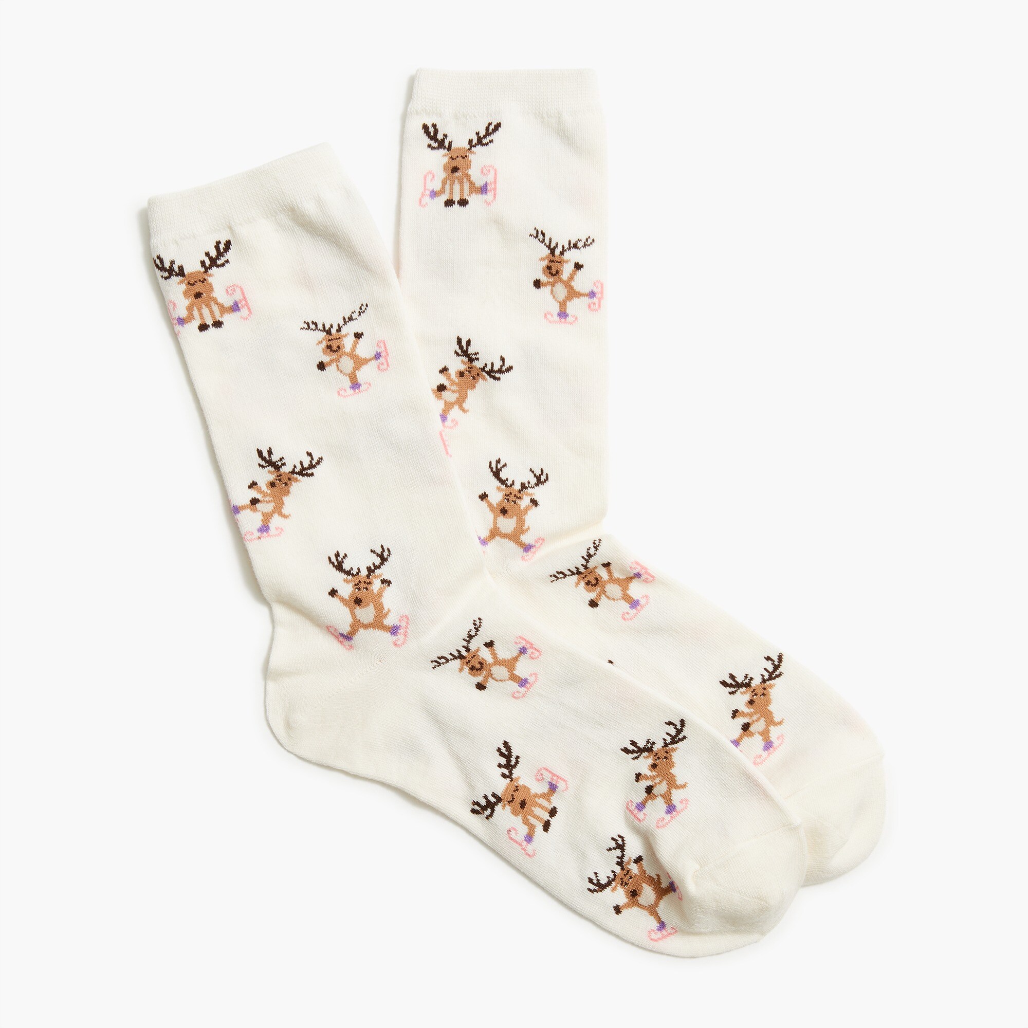 Ice-skating deer trouser socks