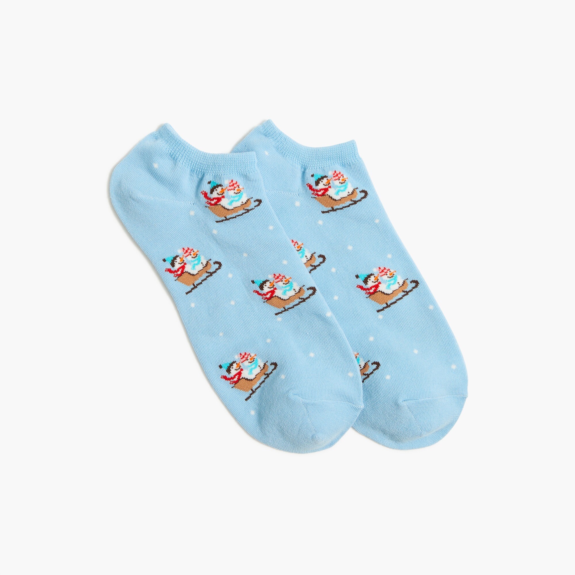 Snowman sledding ankle socks