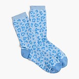 Blue leopard trouser socks