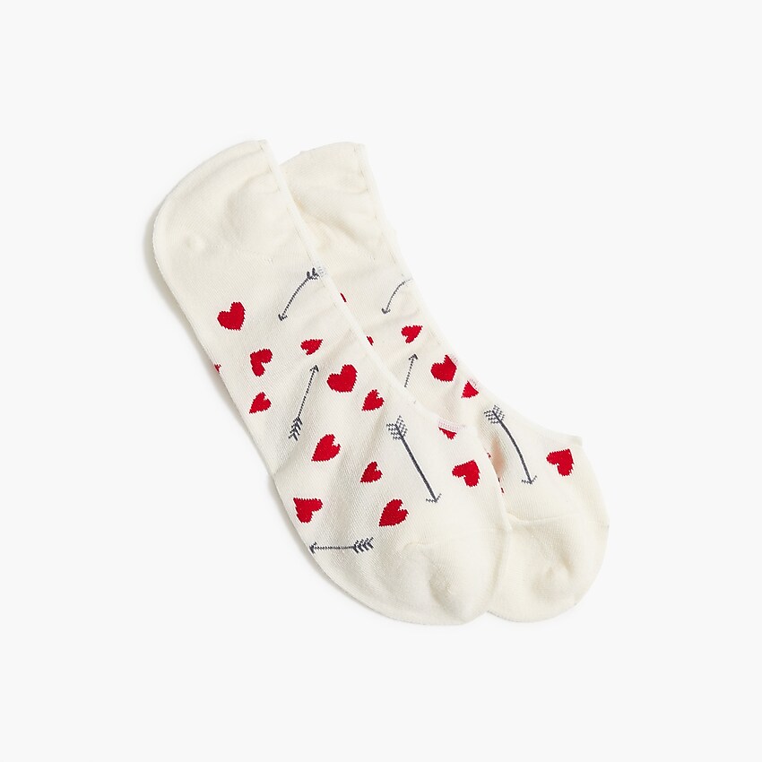 factory: cupid hearts no-show socks for women, right side, view zoomed