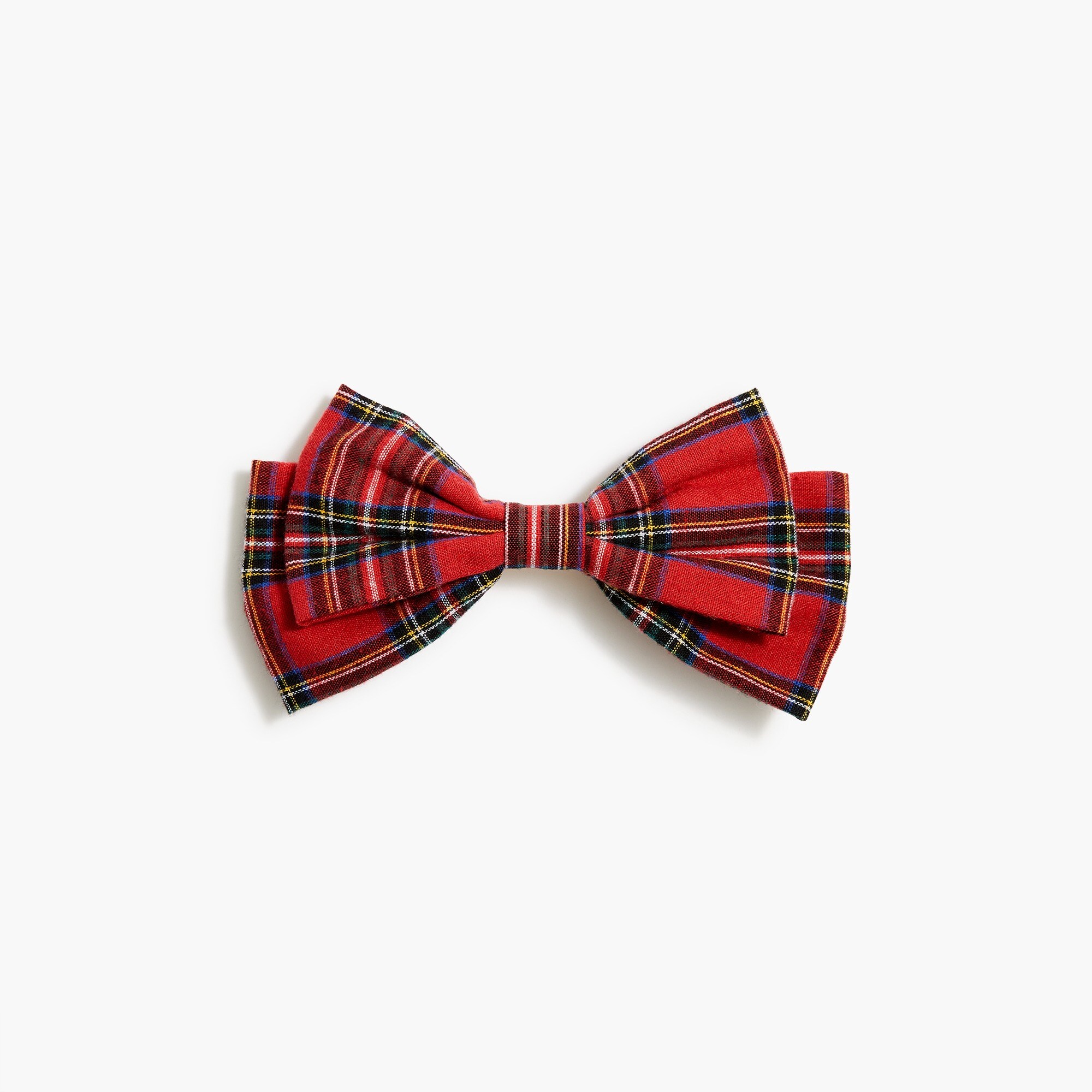 Large tartan bow barrette