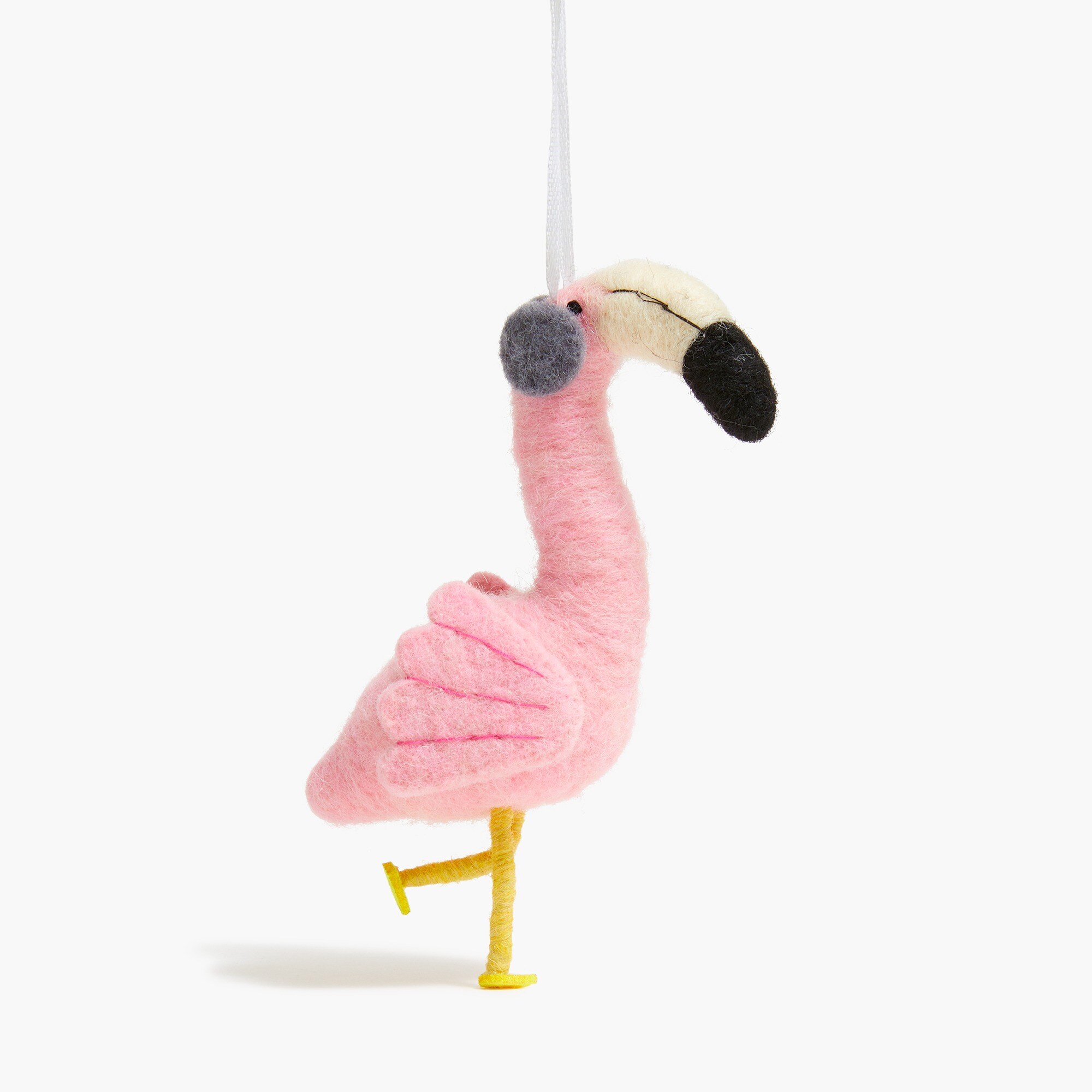Winter flamingo felt ornament