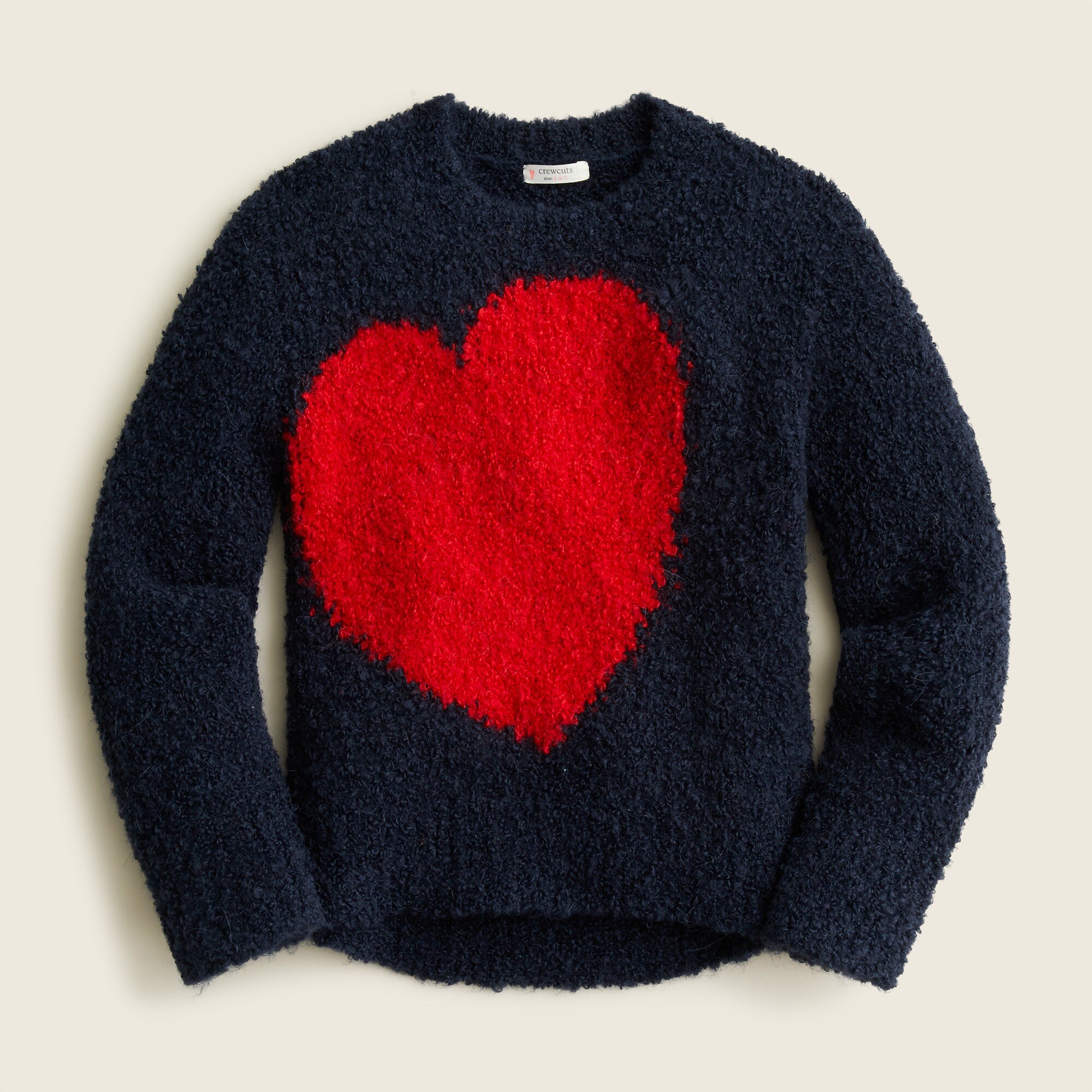 Girls' Textured-knit Heart Sweater For Girls | J.Crew