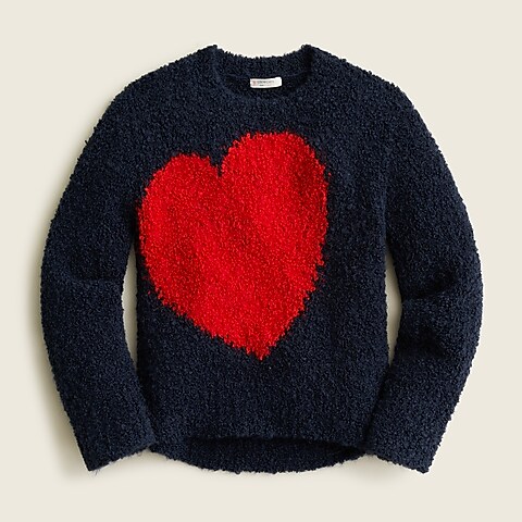 girls Girls' textured knit heart sweater