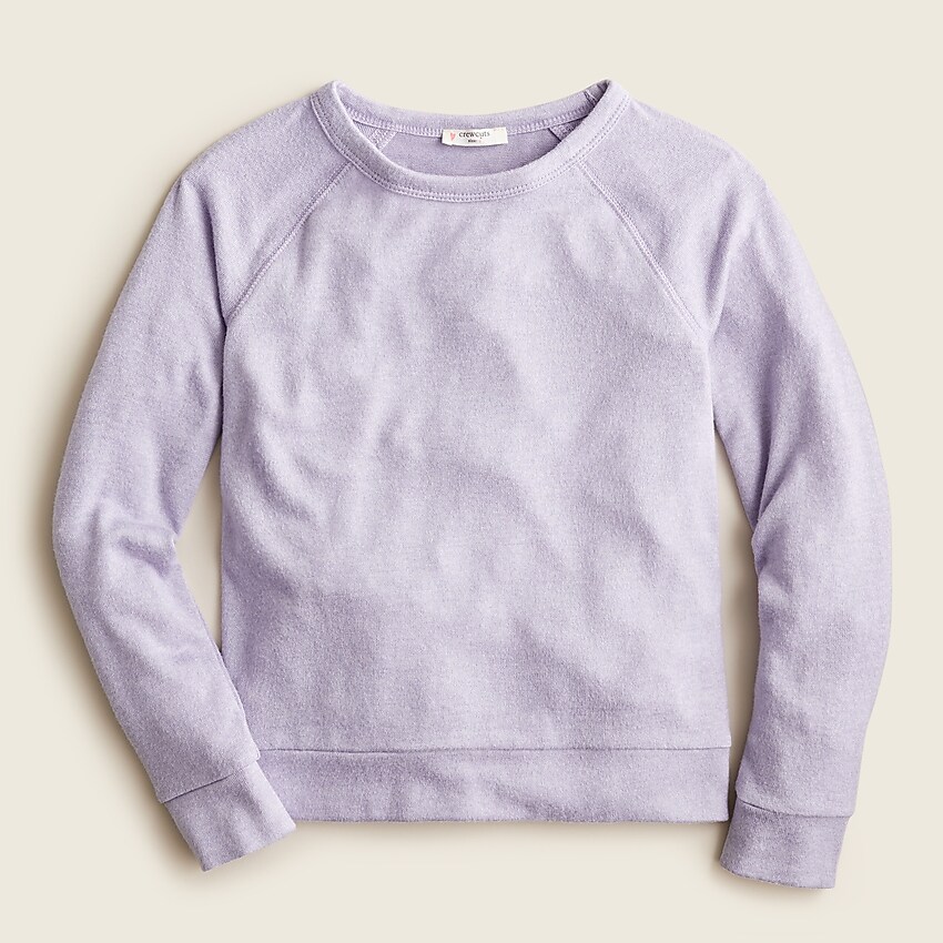 j.crew: girls' soft crewneck sweatshirt for girls, right side, view zoomed