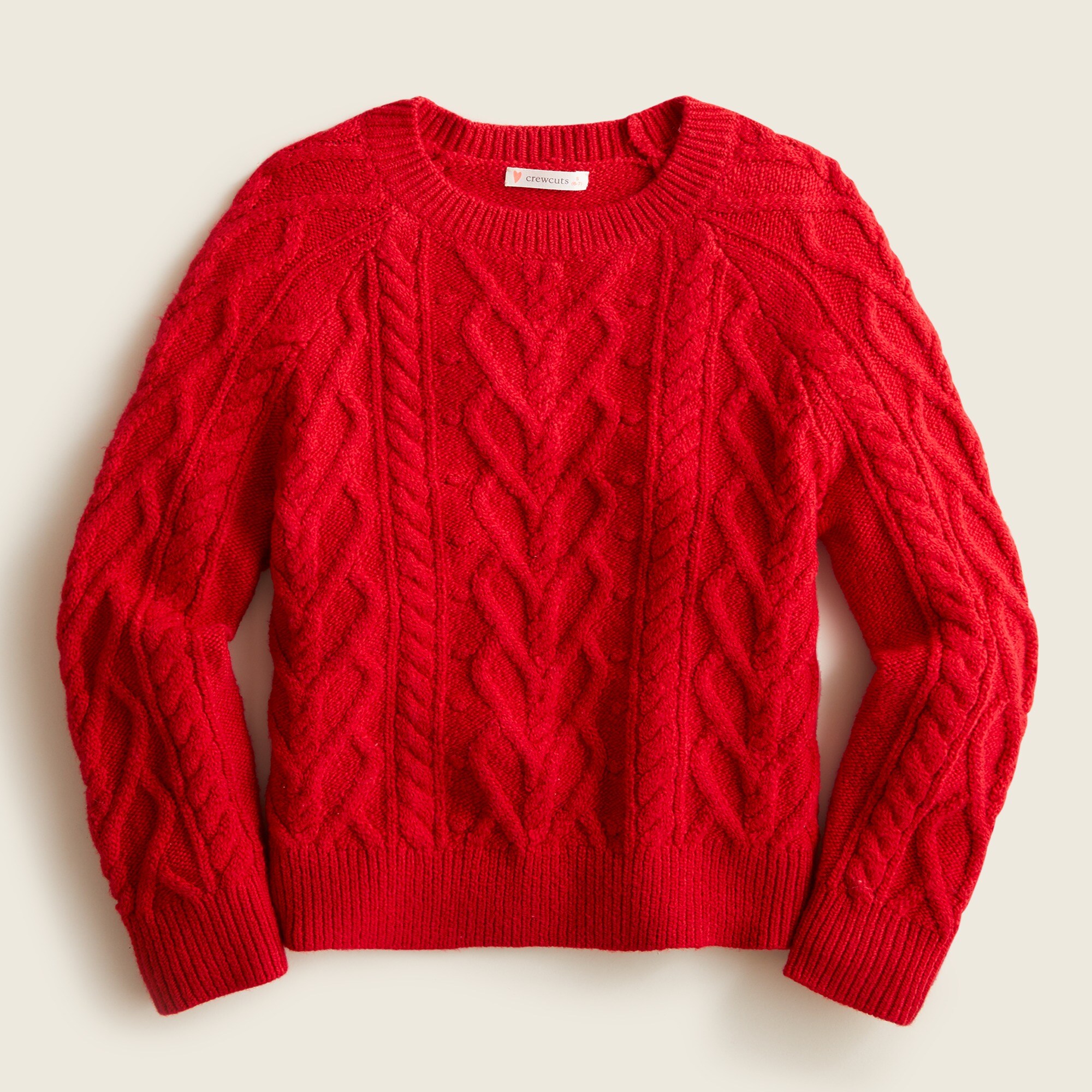 제이크루 걸즈 스웨터 J.Crew Girls heart cable-knit sweater,VINTAGE RUBY