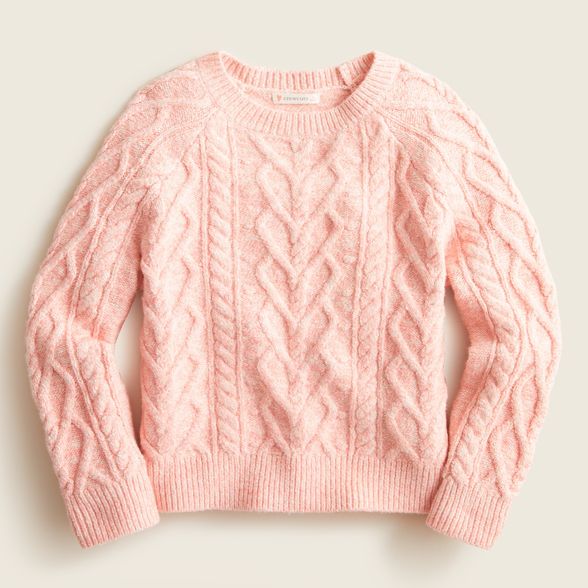 제이크루 걸즈 스웨터 J.Crew Girls heart cable-knit sweater,HEATHER BOUQUET PINK