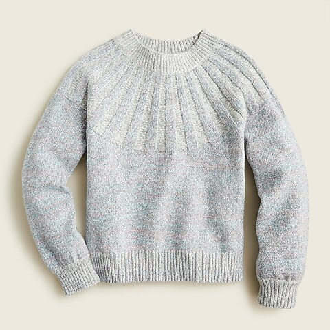  Girls' crewneck sweater in sparkle marl