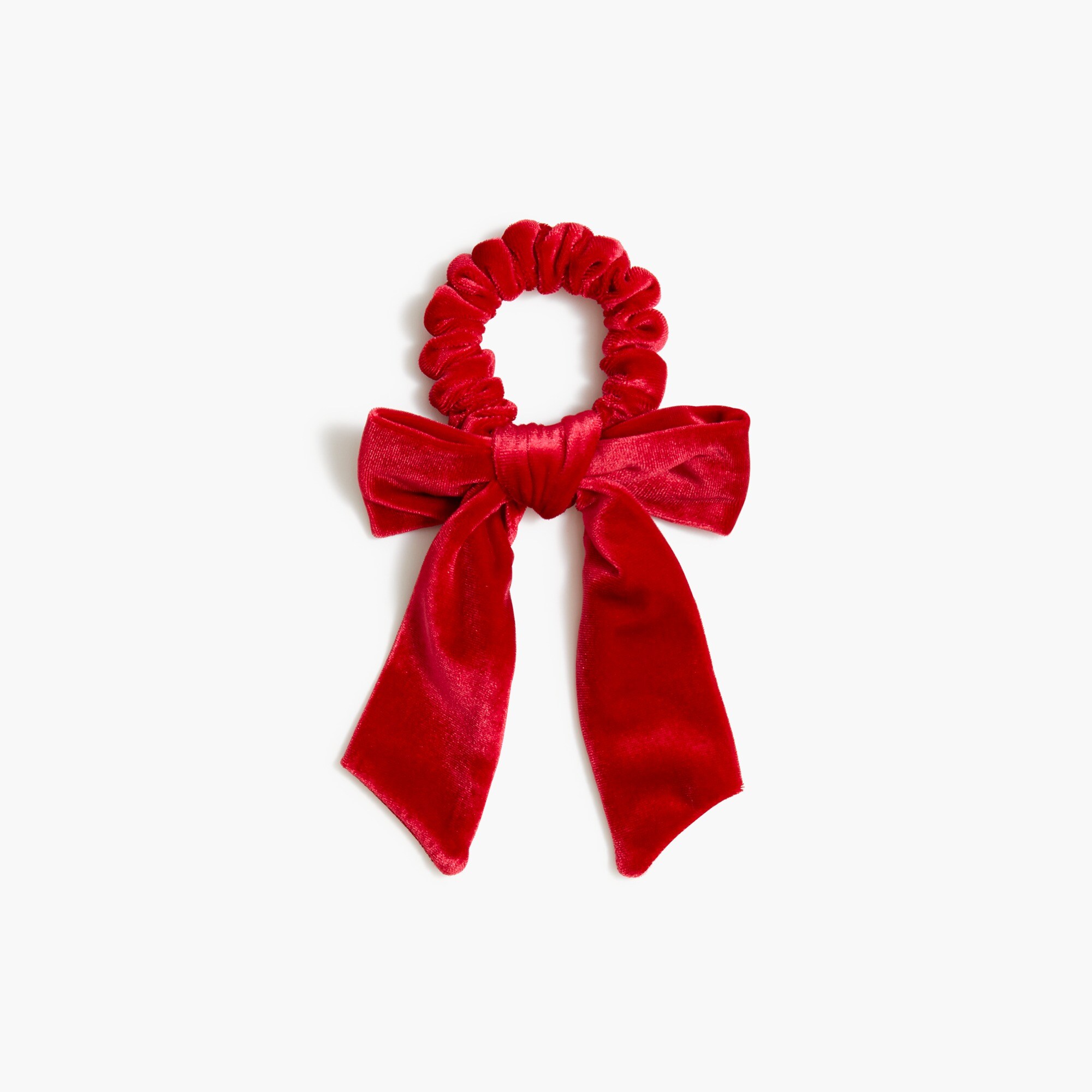 Girls' velvet bow hair scrunchie