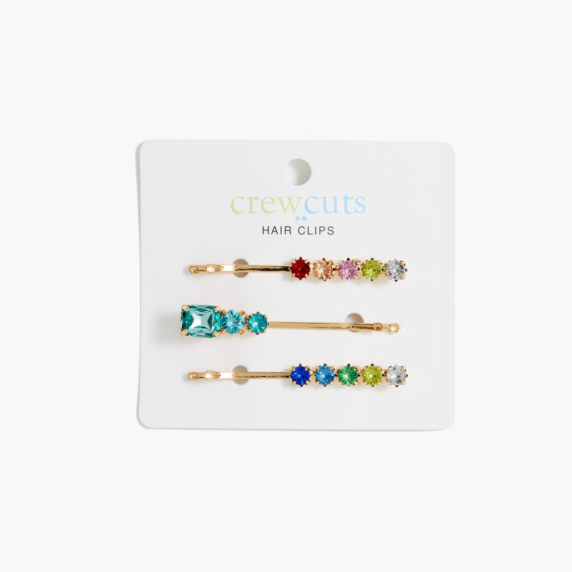 girls' rainbow rhinestone hair pins for girls