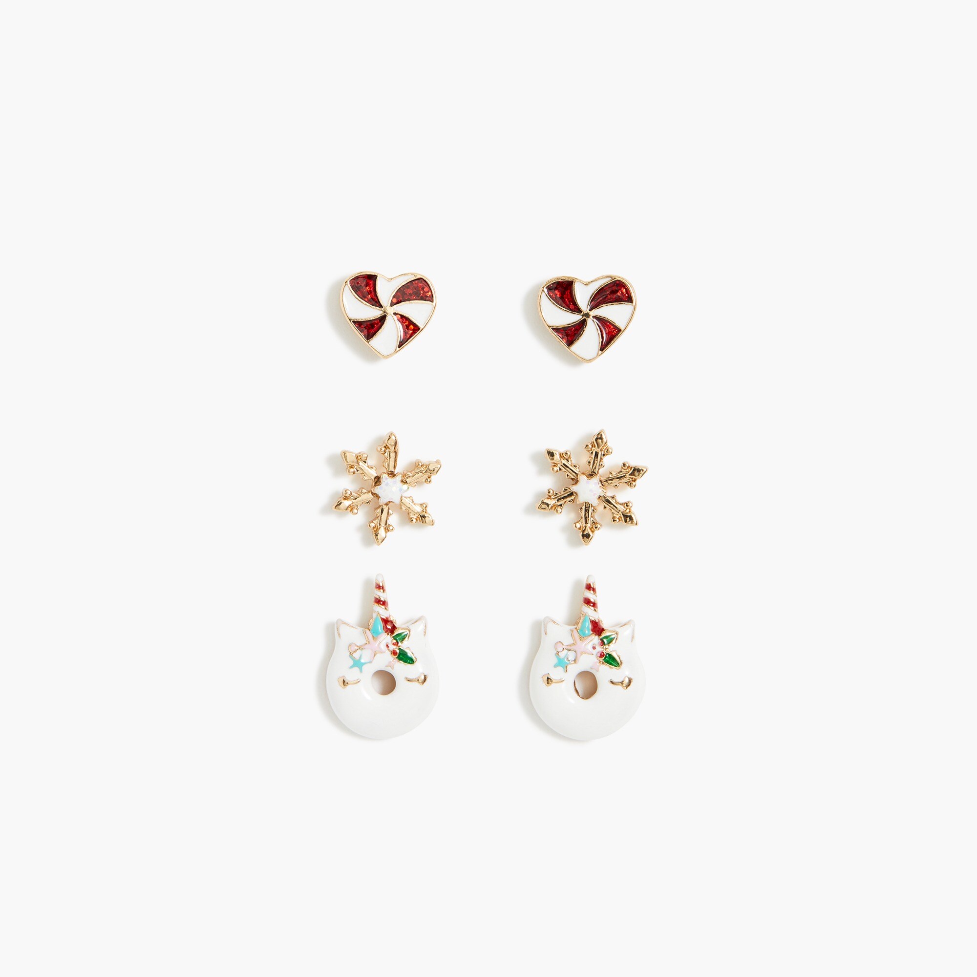 Girls' peppermint heart earring pack