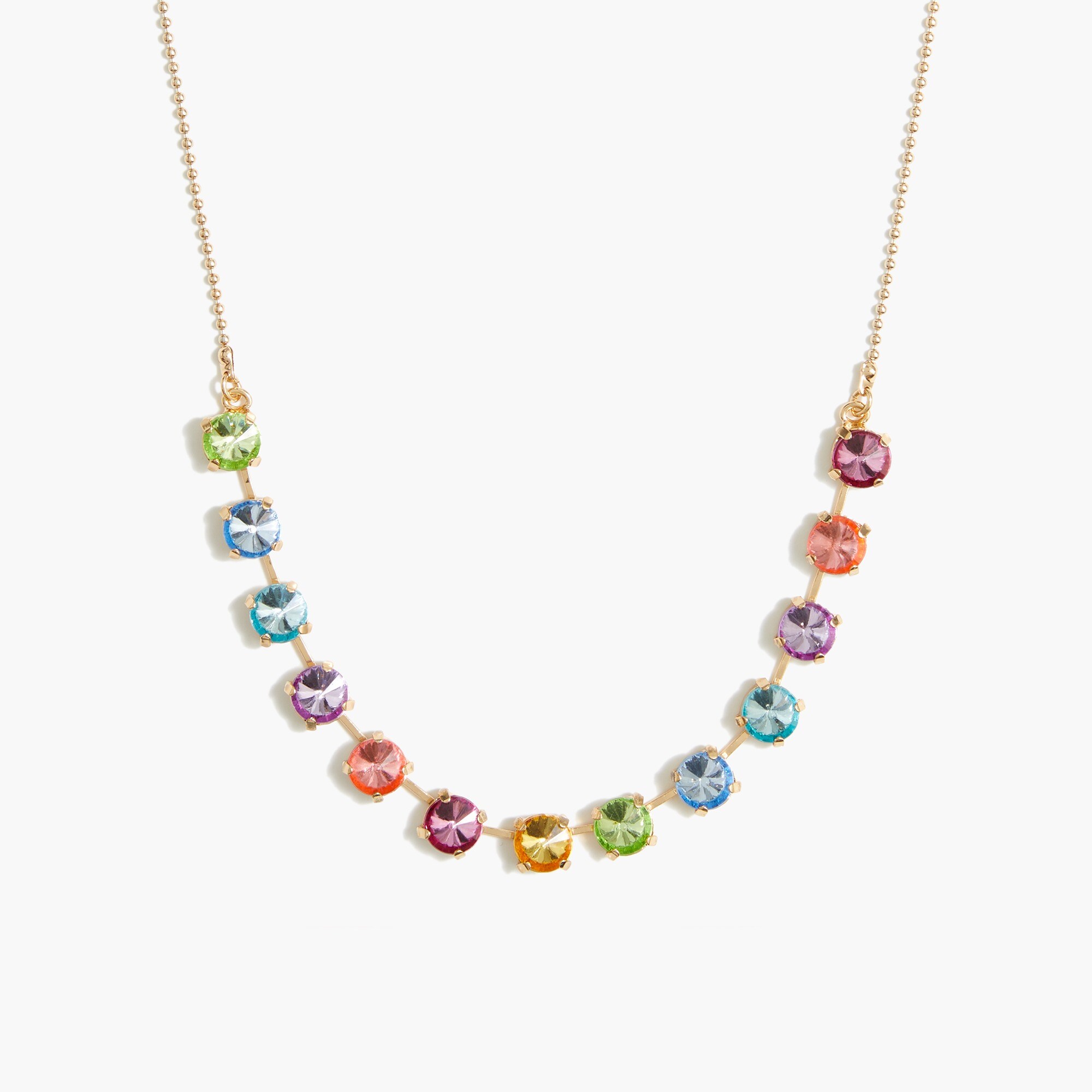 Girls' rainbow gem necklace